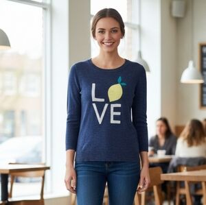Gap Women's Navy 'Love' Lemons Knit Sweater Size XS-M